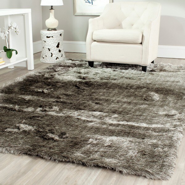 Safavieh Handmade Silken Glam Paris Shag Silver Rug - 7' x 7' Square