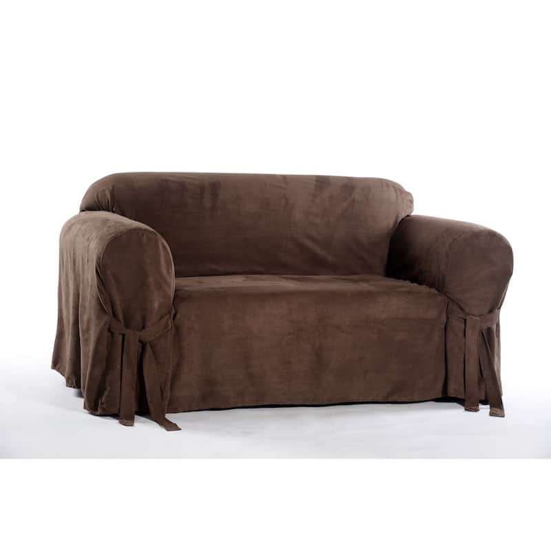 Classic Slipcovers Microsuede Loveseat Slipcover - Cappuccino