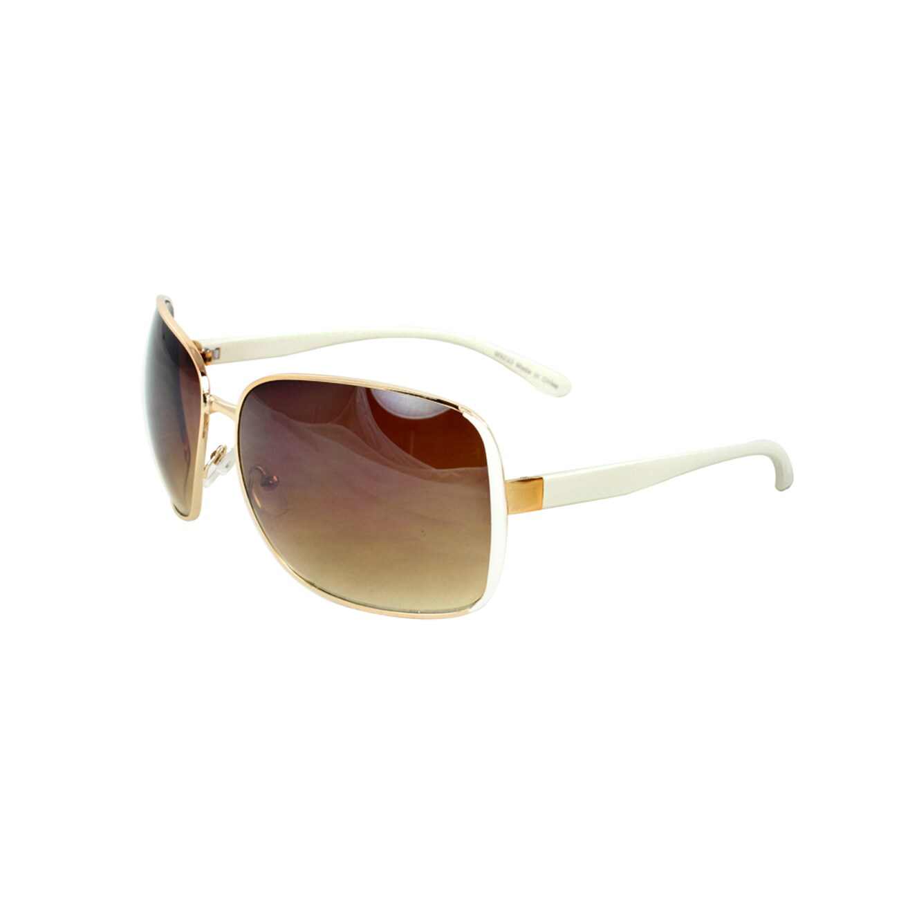 Womens White/ Gold Square Sunglasses