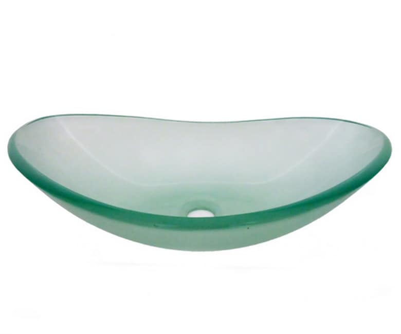 mini tempered glass oval vessel bathroom sink