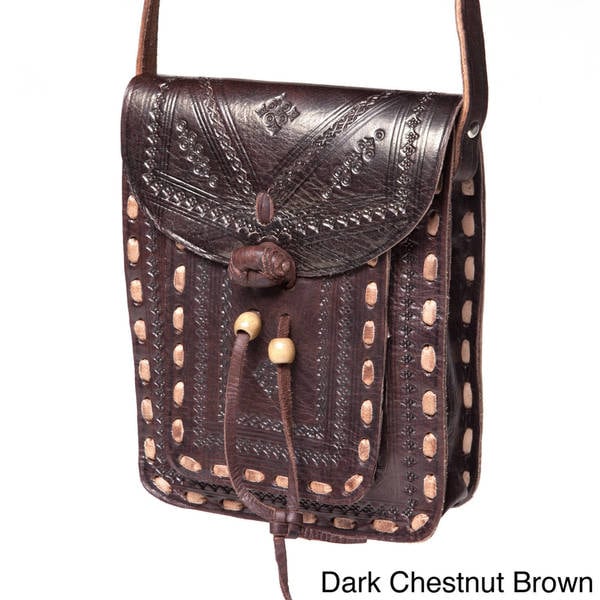 Shop Handmade Crossbody Leather Messenger Bag (Morocco) - Free Shipping ...