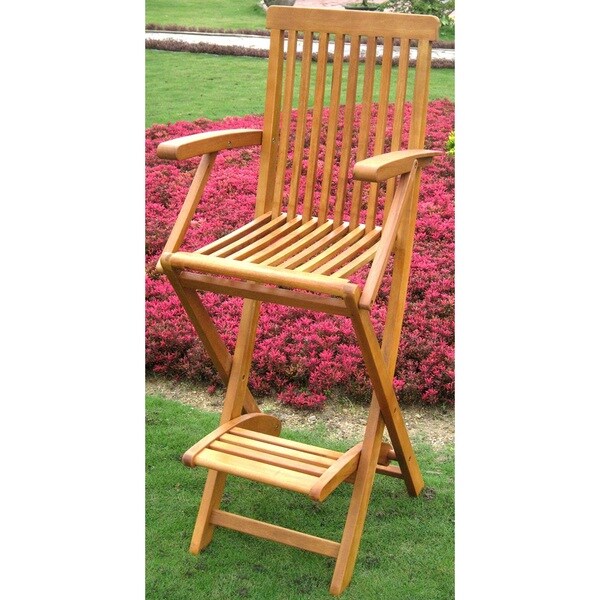 Royal Tahiti Yellow Balau Bar height Folding Arm Chair Set of 2 Bed Bath Beyond 6570245