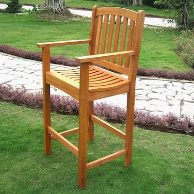 Royal Tahiti Yellow Balau Bar-height Arm Chair (Set of 2)