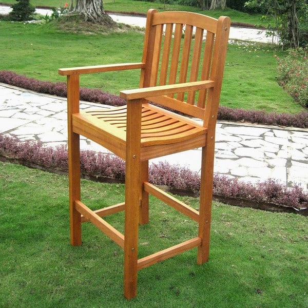 International Caravan Royal Tahiti Wood Set of Two Bar Height Arm Chair International Caravan Royal Tahiti Wood Set of Two Bar Height Arm Chair