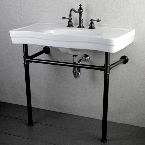 Imperial Vintage 36 Inch Oil Rubbed Bronze Pedestal Bathroom Sink Vanity