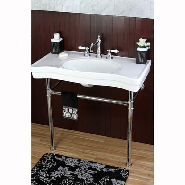 Imperial Vintage 36-inch Wall-mount Chrome Pedestal Bathroom Sink Vanity -  On Sale - Bed Bath & Beyond - 6573333