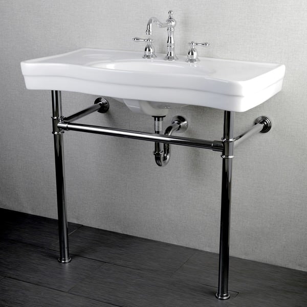 Shop Imperial Vintage 36 Inch Wall Mount Chrome Pedestal Bathroom Sink Vanity On Sale Overstock 6573333