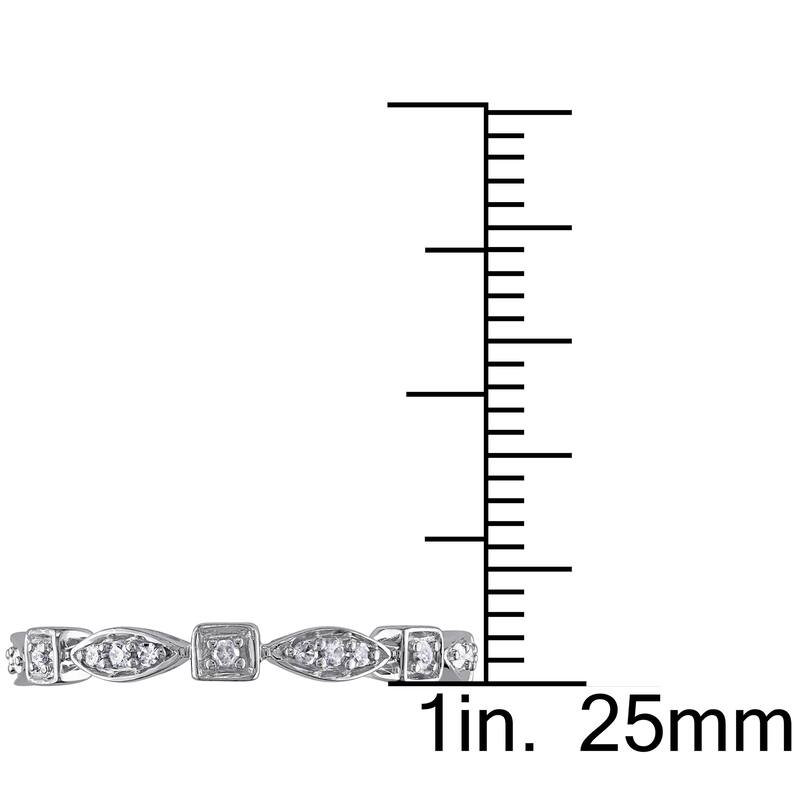 Miadora 10k White Gold 1/5ct TDW Diamond Geometric Eternity Ring