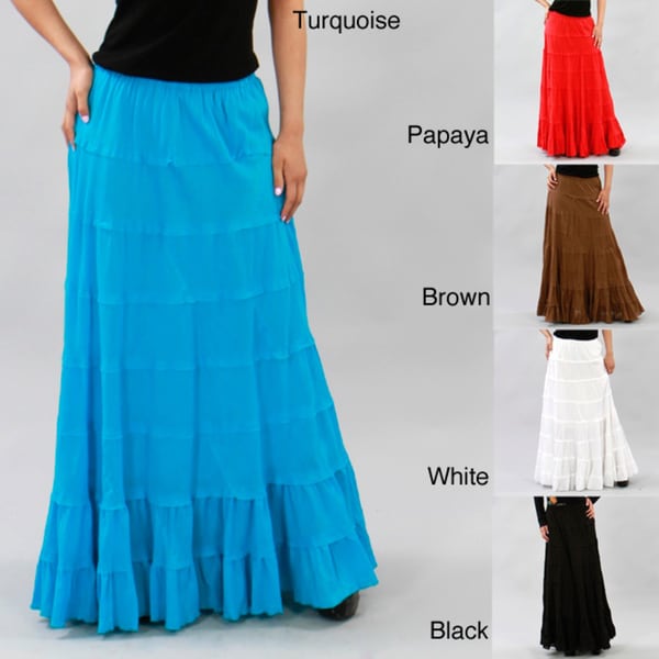 Meetu Magic Women's Full length Tiered Skirt Meetu Magic Long Skirts