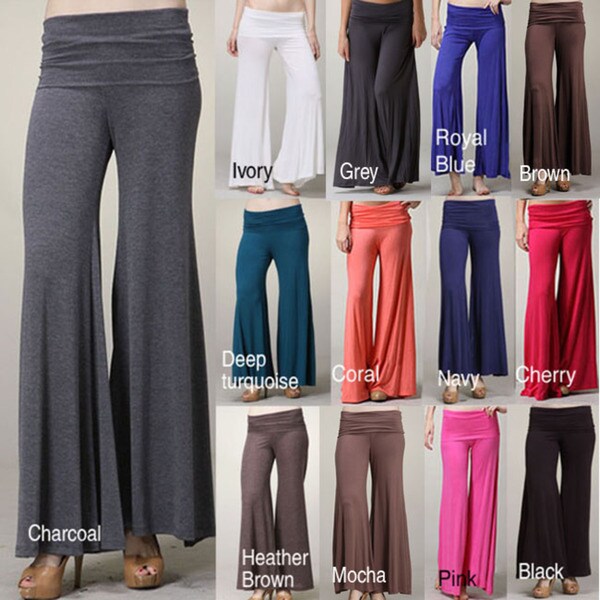 Shop Tabeez Women's Foldover Palazzo Pants - Free Shipping On Orders ...