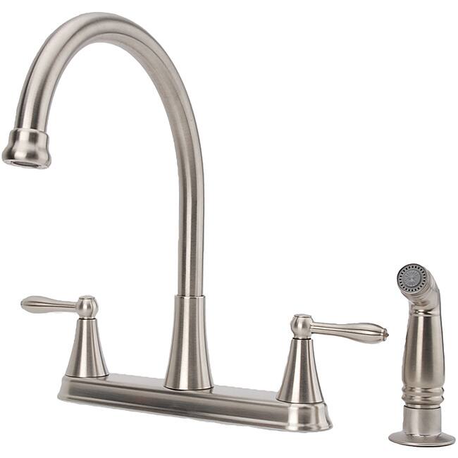 Fontaine Two-Handle Brushed Nickel Kitchen Faucet/ Side Spray - Brushed Nickel