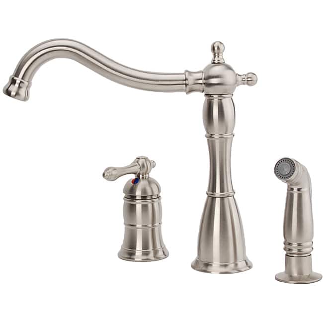 Fontaine Bellver Traditional Single Handle Brushed Nickel Kitchen Faucet