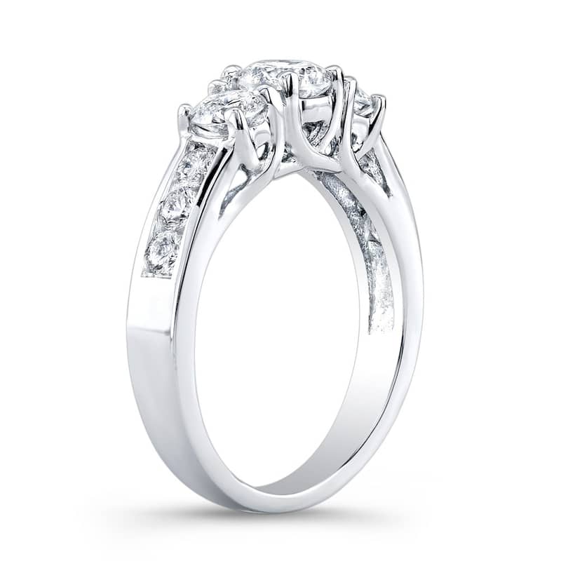 Auriya 14k Gold 1 1/2ct TW Round 3-Stone Diamond Engagement Ring (I-J, I1-I2)