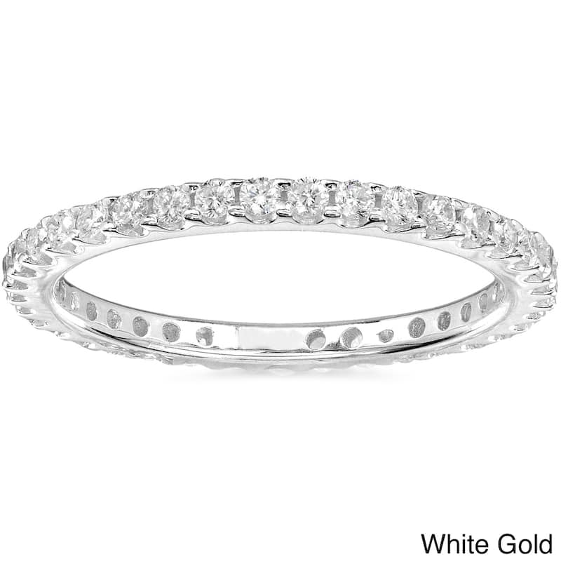 Annello by Kobelli 14k Gold 1/2ct TDW Diamond Eternity Wedding Band - 4 - White