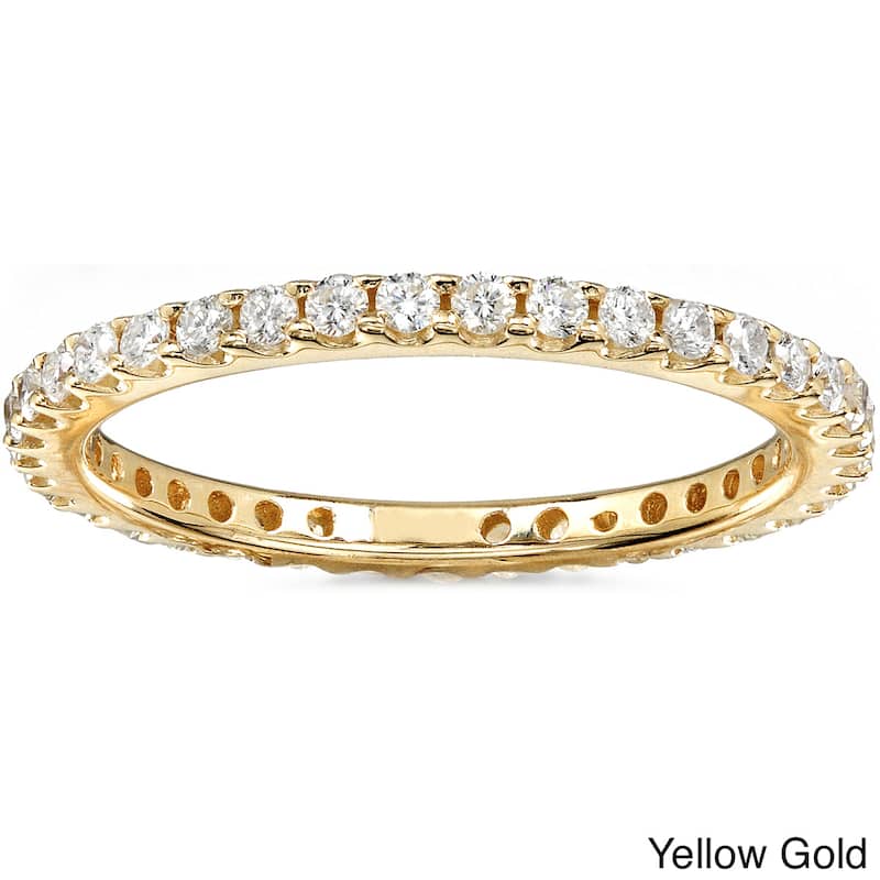 Annello by Kobelli 14k Gold 1/2ct TDW Diamond Eternity Wedding Band - 4 - Yellow