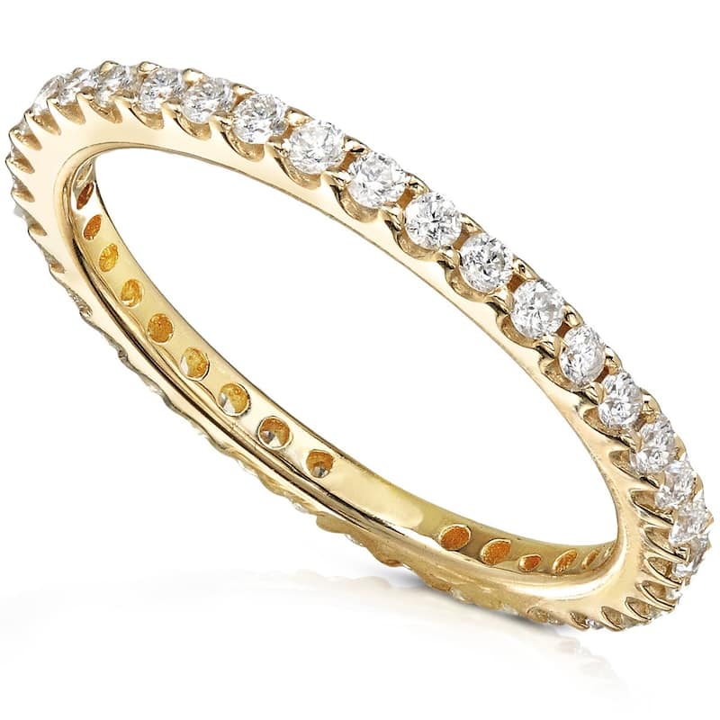 Annello by Kobelli 14k Gold 1/2ct TDW Diamond Eternity Wedding Band