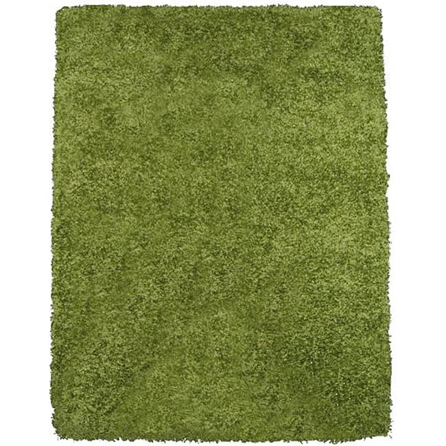 Rainbow Contemporary Green Shag Rug (49 X 66)