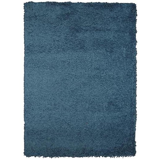 Rainbow Contemporary Teal Shag Rug (49 X 66)