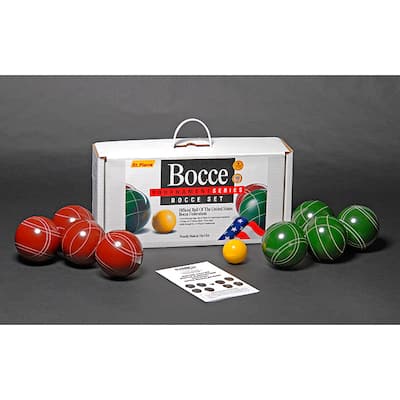 St.Pierre Zippered Nylon Bag Tournament Bocce Ball Set - Green - 18.5 x 9.25 x 5