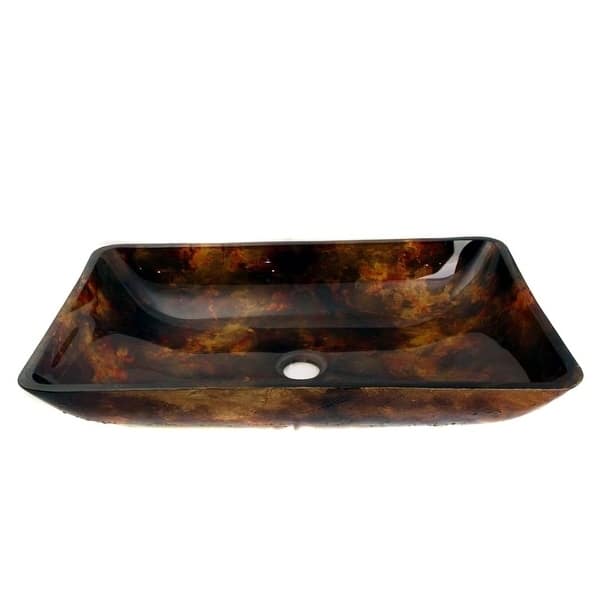 Glass Orange/ Black Sink Bowl