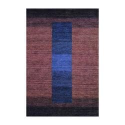 Hand Knotted Indo Tibetan Striped Brown Wool Rug (4' x 6') 3x5   4x6 Rugs