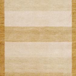 Rectangular Indo Hand Knotted Tibetan Beige Wool Rug (4' x 6') 3x5   4x6 Rugs