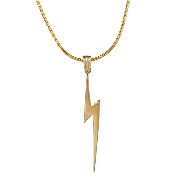 Shop White Trash Charms Sterling Silver Small Lightning Bolt Necklace