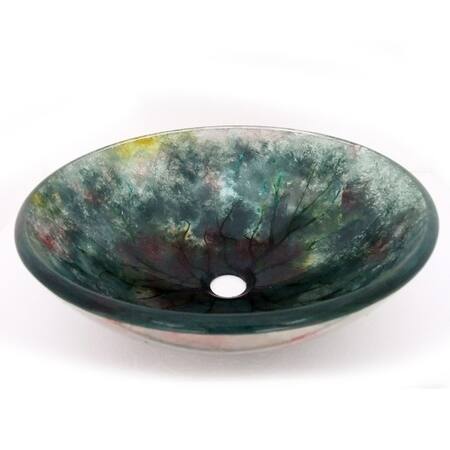 Crackle Design Glass Vessel Sink