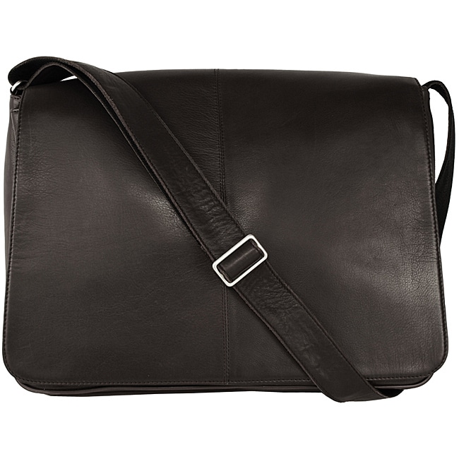 Latico 'Heritage' Black Leather Laptop Messenger Bag - Free Shipping ...