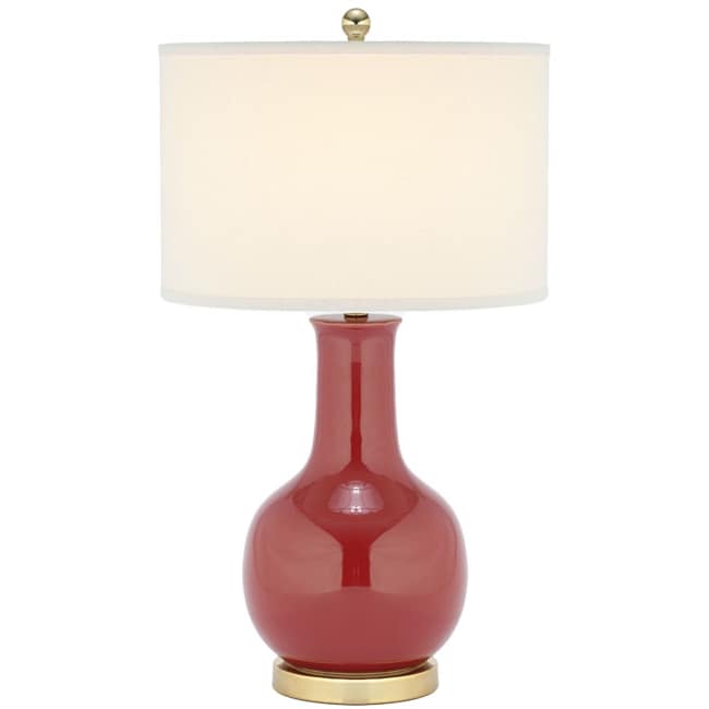 Indoor 1 light Louvre Red Table Lamp