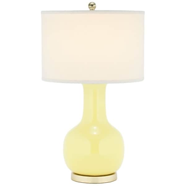 Table Lamp Yellow Light Safavieh Lighting 27.5-inch Louvre Yellow Table Lamp