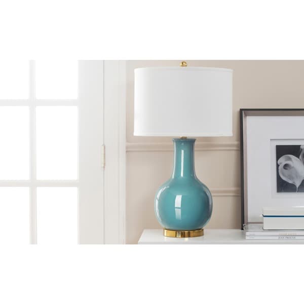 Safavieh Lighting 27.5-inch Louvre Light Blue Table Lamp