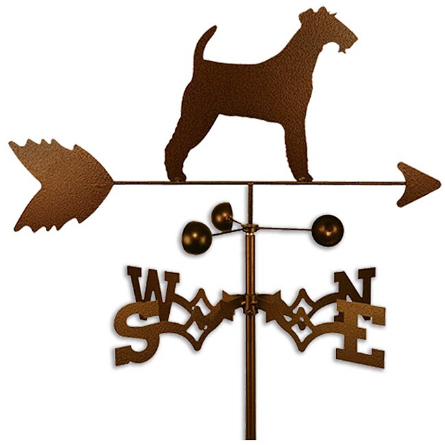 Handmade Irish Terrier Dog Copper Weathervane (CoppervienTheme Irish Terrier dog  Materials SteelMount style Roof, garden, flat, sideWeatherproof Garden dimensions 60 inches x 21 inches x 21 inches Roof, flat, side dimensions 30 inches x 21 inches x 