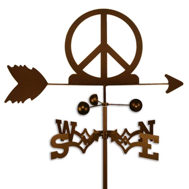 Handmade Woodstock Peace Sign Symbol Weathervane
