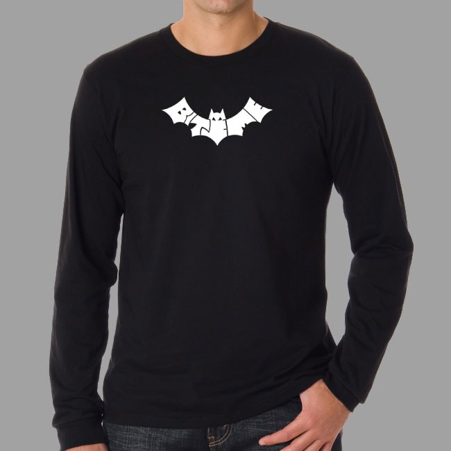 Los Angeles Pop Art Mens Bite Me Bat Long Sleeve T shirt