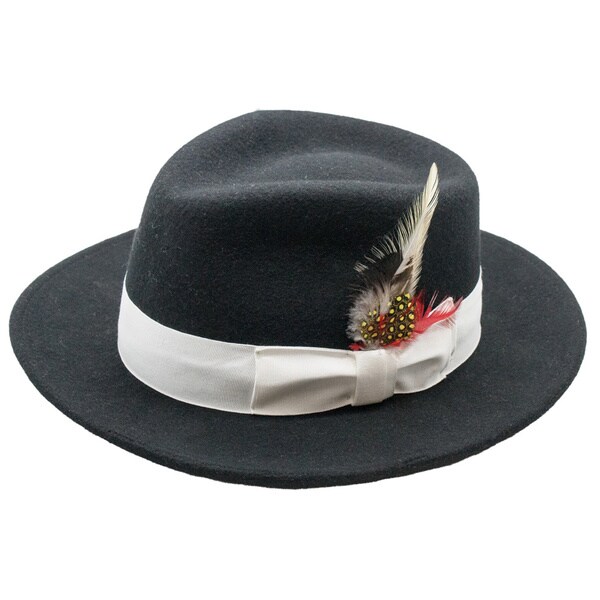 mens black fedora hats free shipping