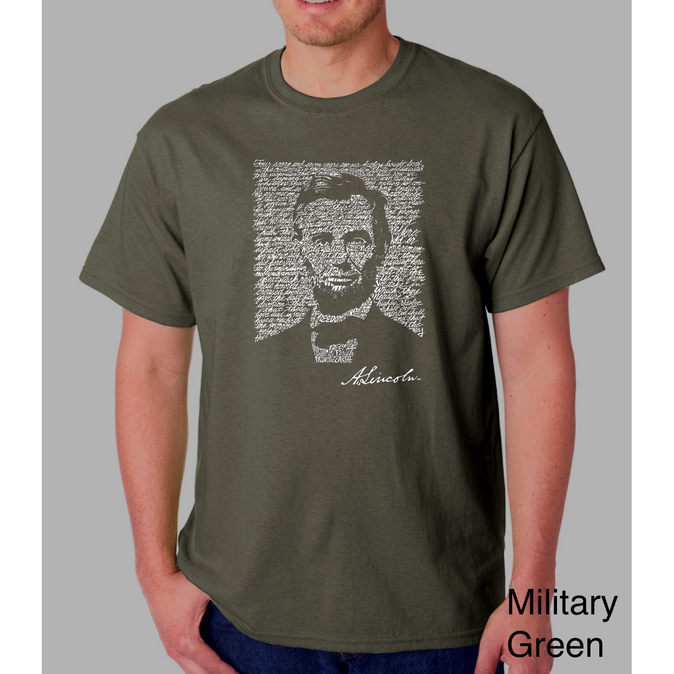 Los Angeles Pop Art Mens Abe Lincoln Cotton T shirt