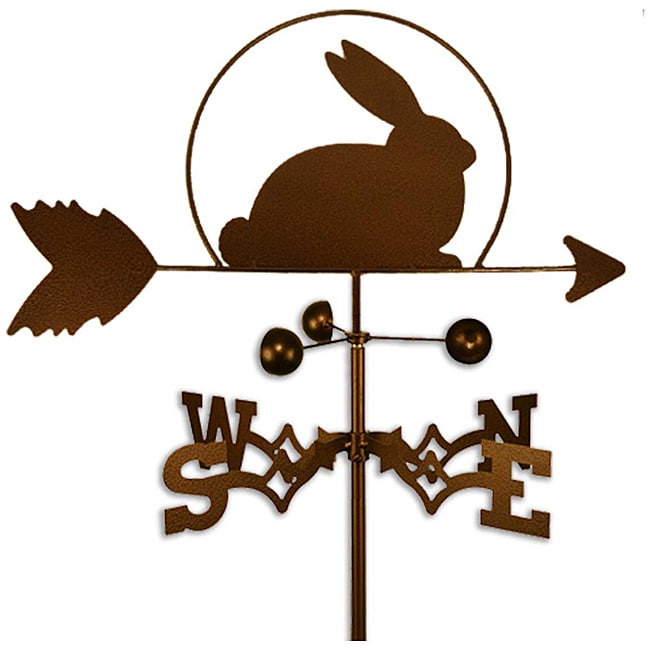 Handmade Easter Bunny Rabbit Weathervane (CoppervienMaterials SteelStyle Roof, garden, flat, sideWeatherproof Garden height 60 inchesFlat, roof, side height 30 inches Dimensions 30 inches high x 21 inches wide x 21 inches deep )