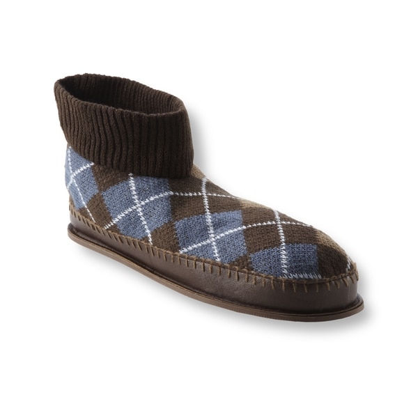 Muk Luks Men's 'Sheldon' Brown Argyle Knit Ankle Slippers