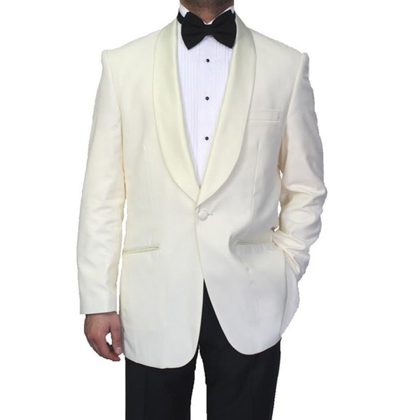 Ferrecci Men's Cream Polyester Blend Shawl Tuxedo Jacket - 14151348 ...