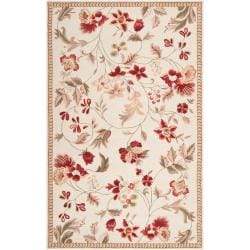 Hand hooked Beige Tesla Wool Rug (5' x 8') Surya 5x8   6x9 Rugs