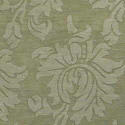 Hand crafted Solid Green Damask Chero Wool Rug (3'3 x 5'3) 3x5   4x6 Rugs