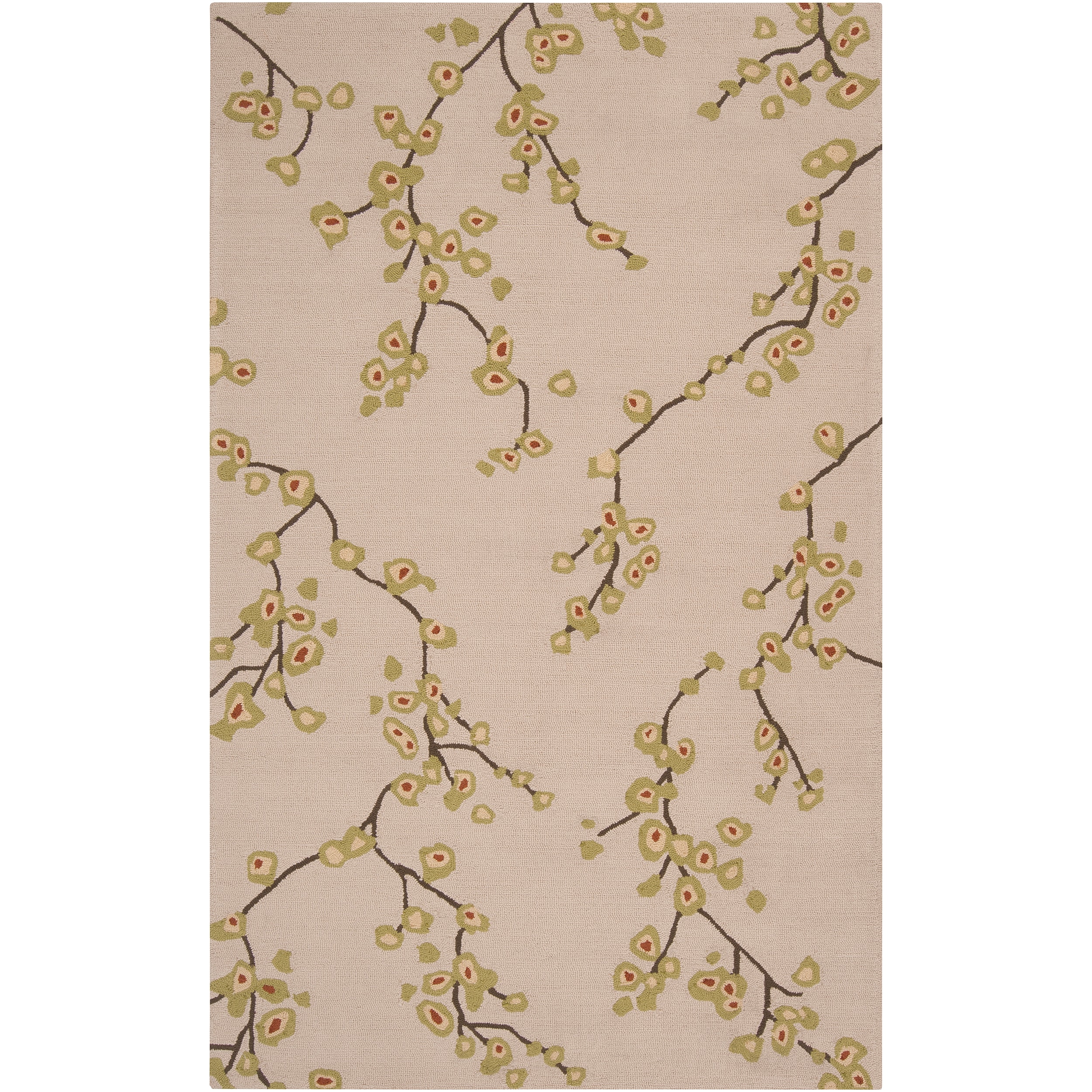 Hand hooked Tan Astoria Indoor/outdoor Floral Rug (8 X 10)