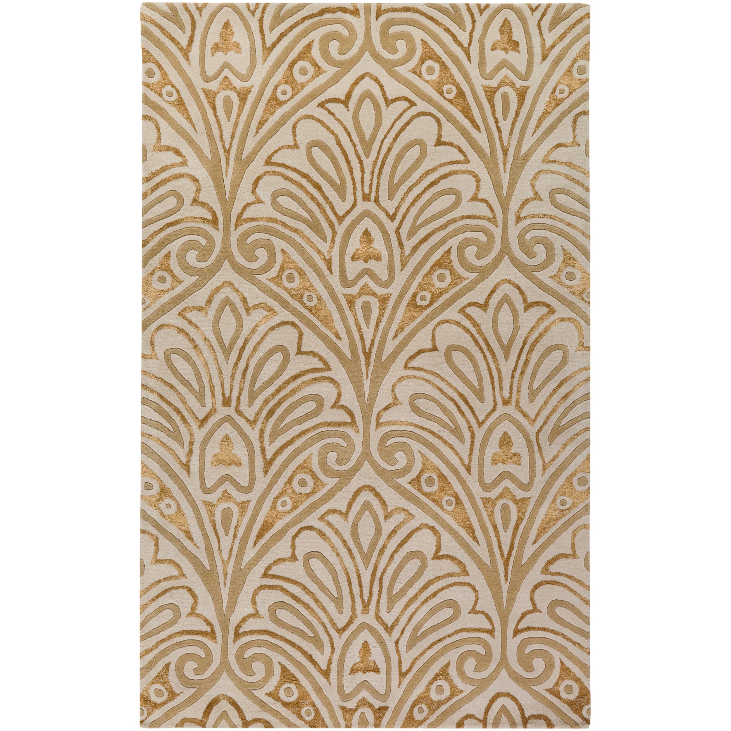 Bob Mackie Hand tufted Gold Contemporary Geuma New Zealand Wool Abstract Rug (33 X 53)