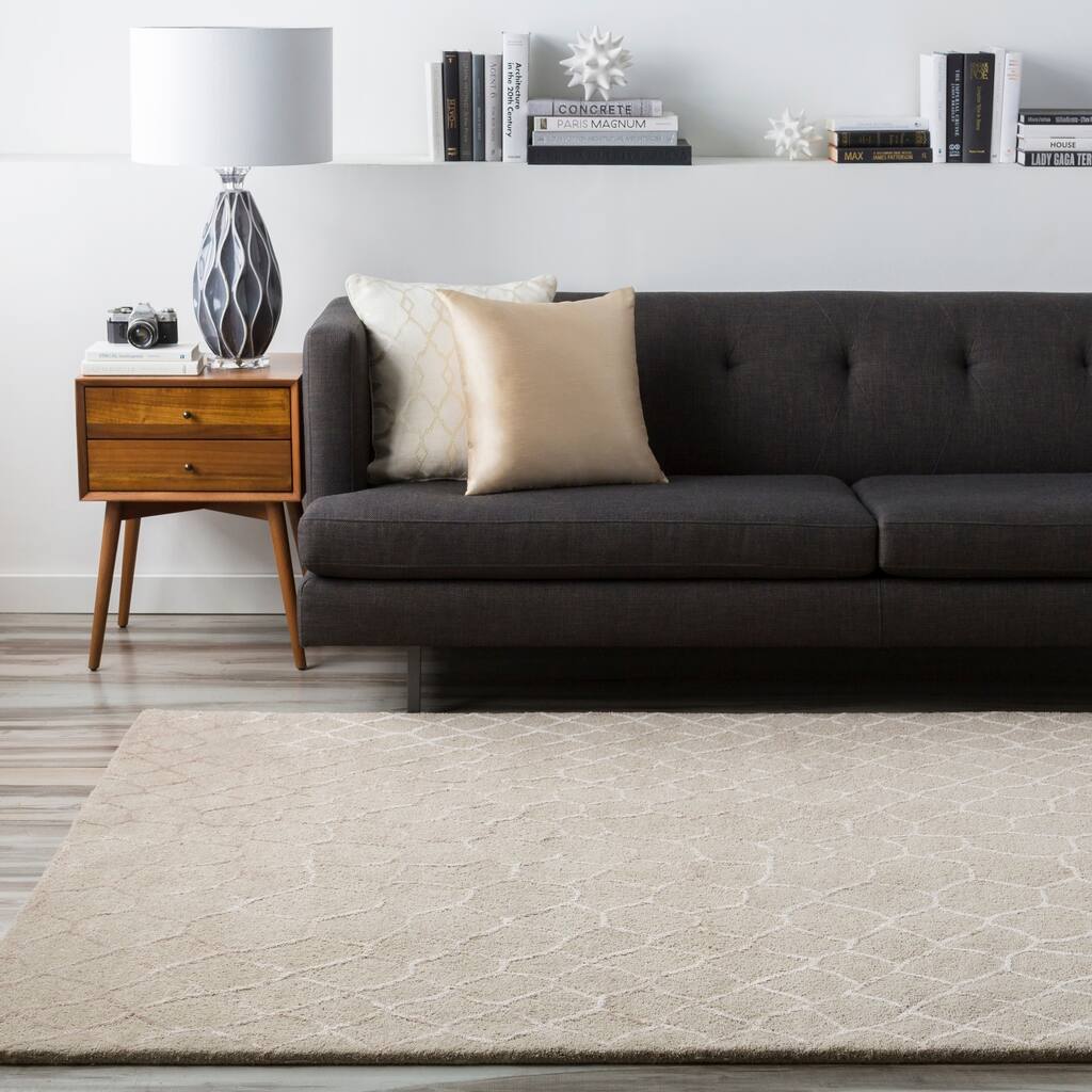 Hand-tufted Contemporary Grey Gephy New Zealand Wool Abstract Area Rug - 5' x 8'