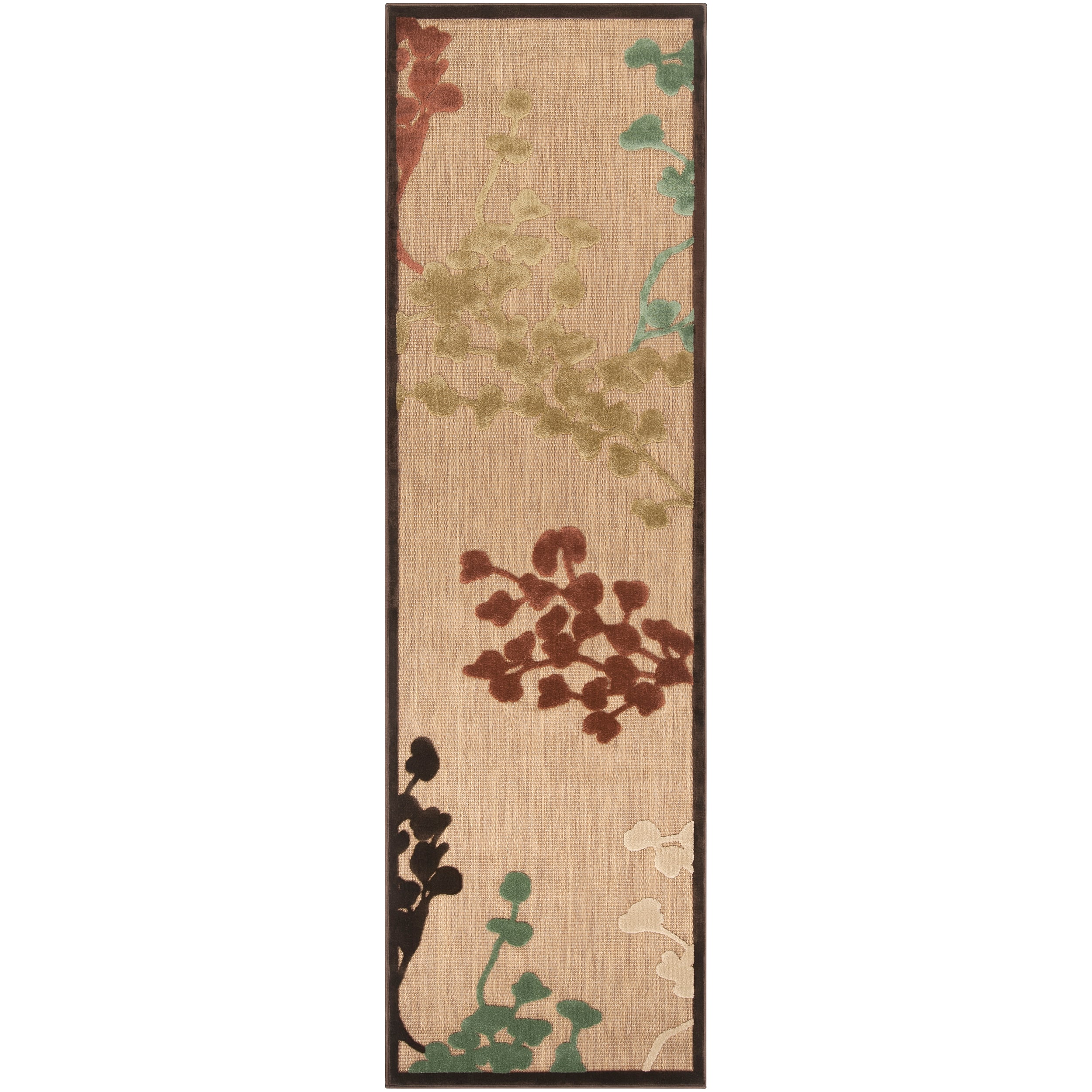 Woven Brown Zynx Indoor/outdoor Floral Rug (26 X 710)