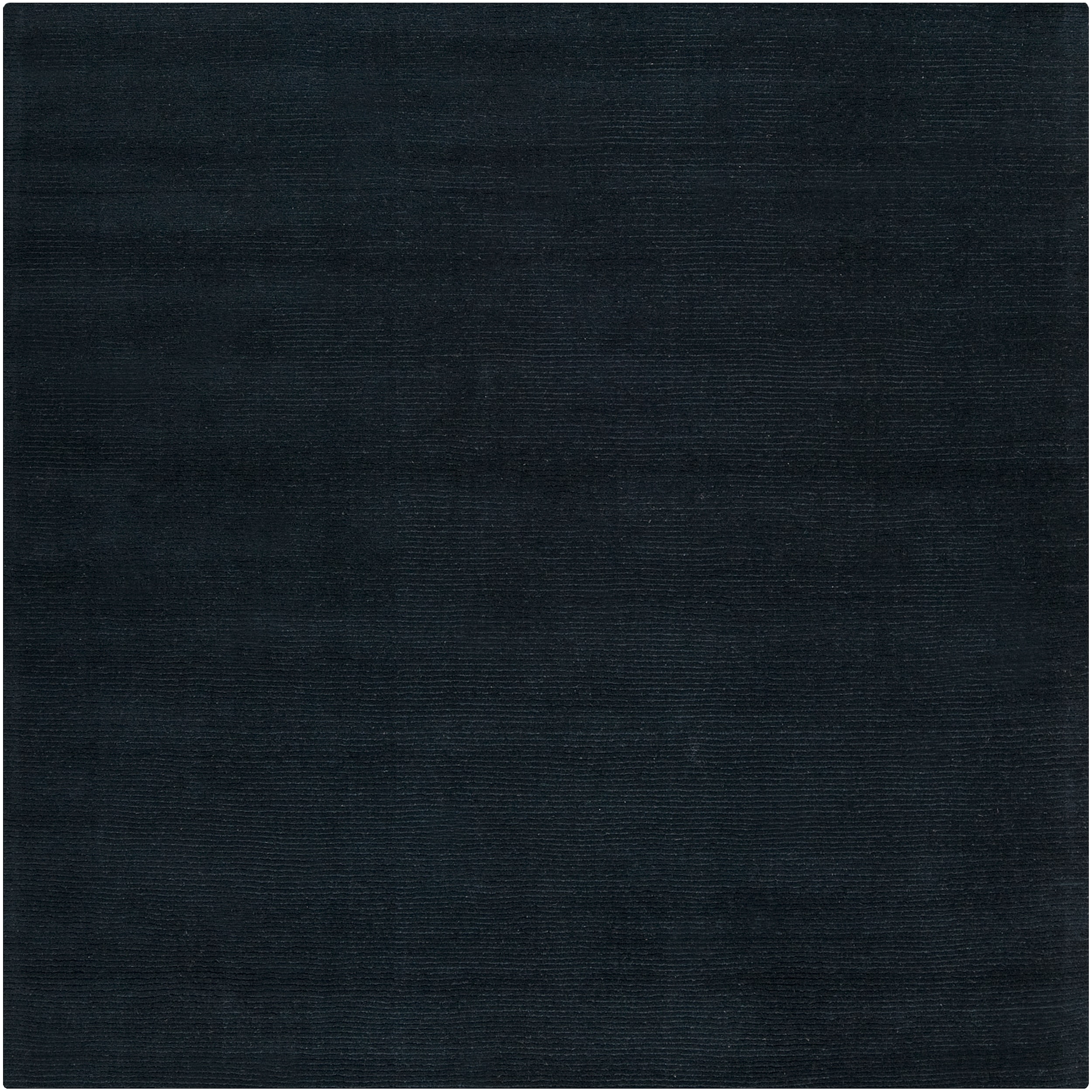 Hand-crafted Navy Blue Solid Causal Doxo Wool Rug (8 ...