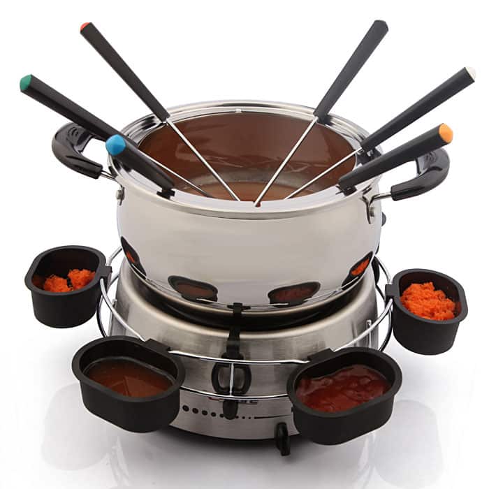 E-Ware Electric Stainless Steel Fondue Pot Set