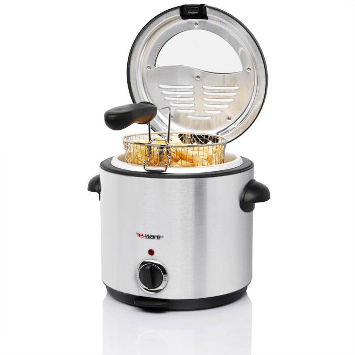 E-Ware Stainless Steel Electric 6-cup Deep Fryer