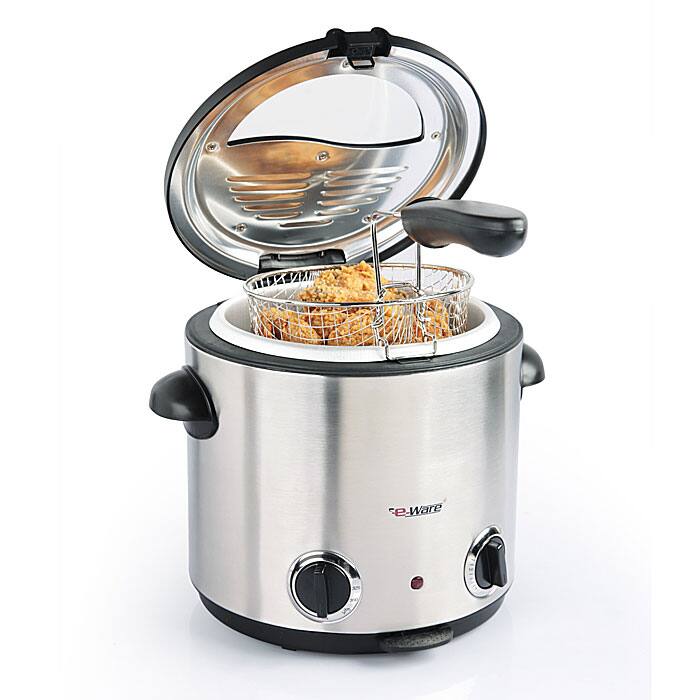 E-Ware Stainless Steel 6-Cup Home Deep Fryer